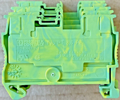 (5) PHOENIX CONTACT PT 2,5-PE, 3209536, Ground Terminal, NEW