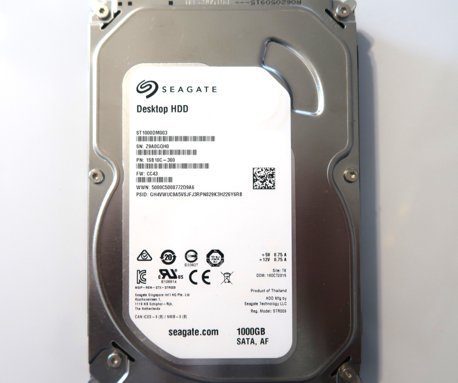Seagate ST1000DM003 1SB10C-300 CC43 (Z9A0) TK Thailand 1TB