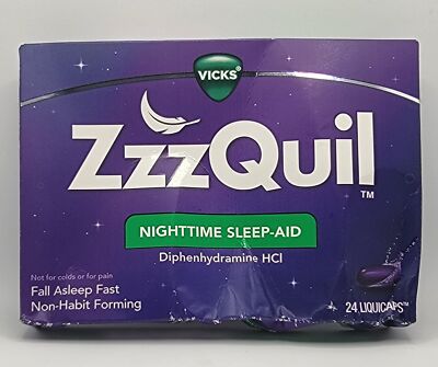 3 Pack - Vicks ZzzQuil Nighttime Sleep-Aid, 24 LiquiCaps, EXP: 8/2023 *DAMAGED*