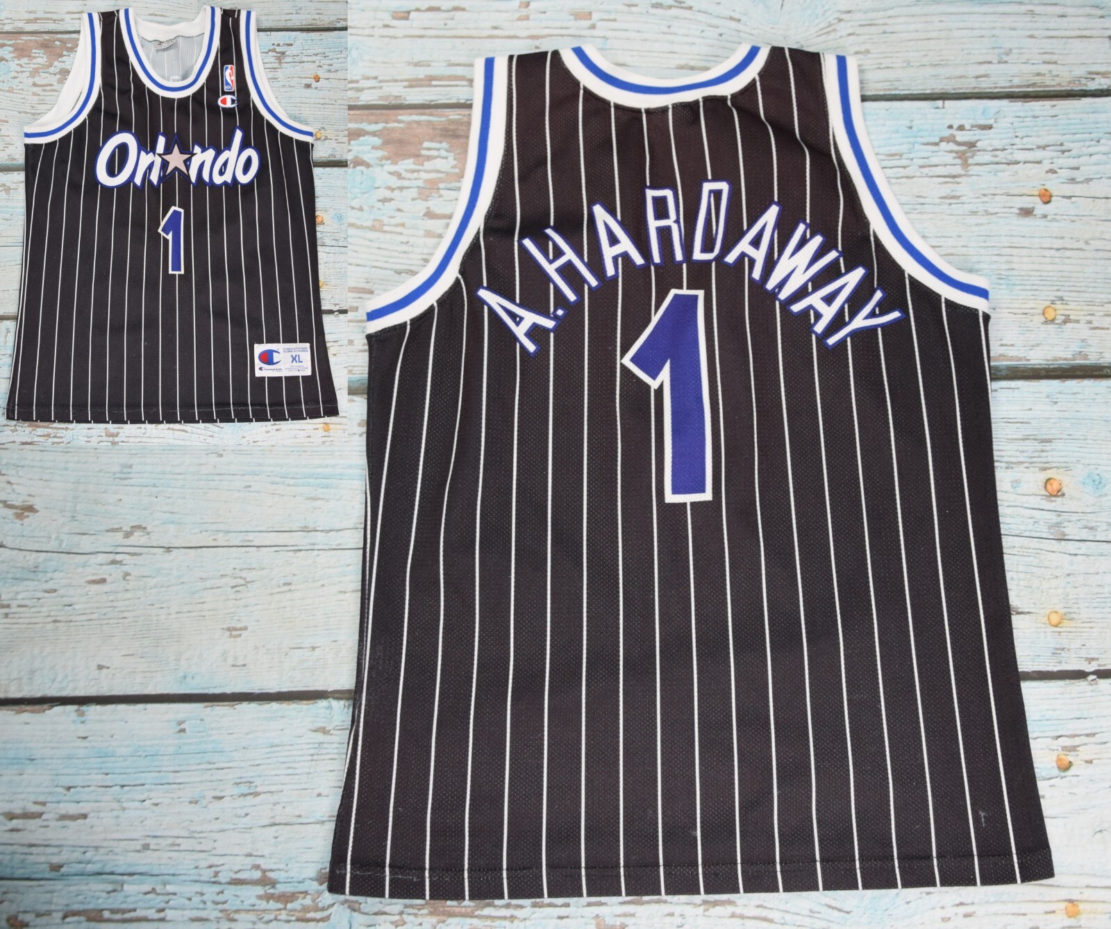NBA Orlando Magic HARDAWAY #1 ユニフォーム Mitchell & Ness NBA Orlando Magic #1 Hardaway Blue Pinstripe
