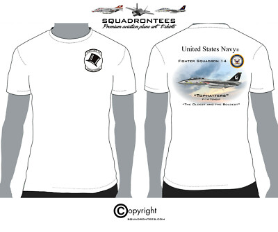 VF-14 Tophatters F-14 Tomcat Squadron T-Shirt - USN Licensed Product 