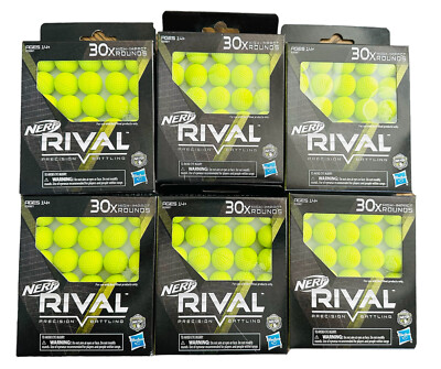 Nerf Rival Edge Series Pack 30 High Impact Rounds Green Ball Lot of 6 Packs 180
