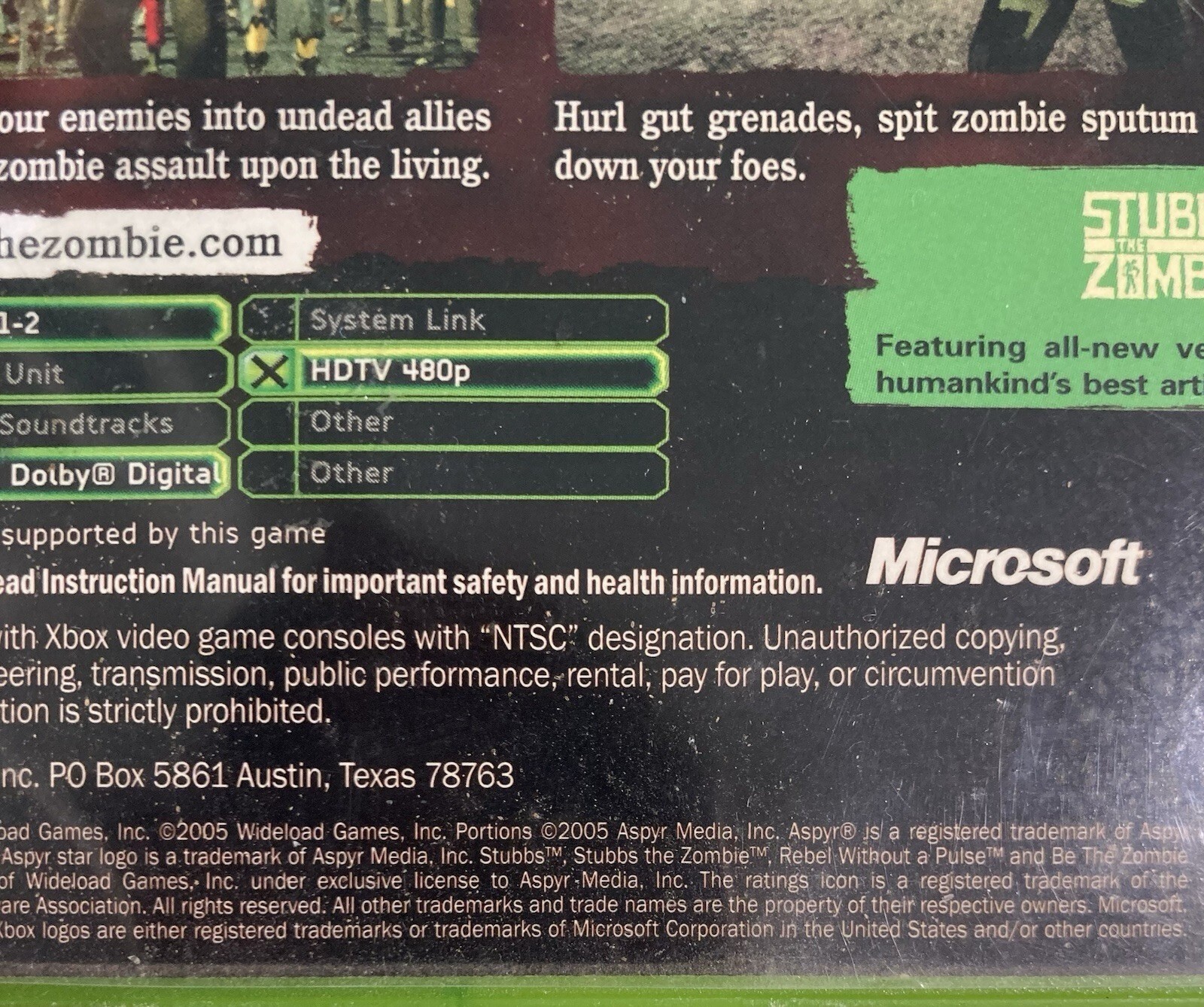 Stubbs the Zombie in Rebel Without a Pulse Xbox Video Game Aspyr Microsoft 2005