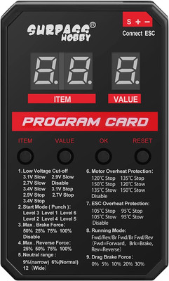 Surpass Hobby ESC Programming Card RC Car Electronic Speed Controller LED 