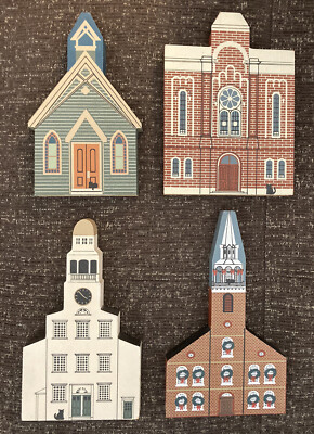 CAT'S MEOW Lot/4 Churches Shelf Sitters All Saints Old South Unitarian 1st Bapt