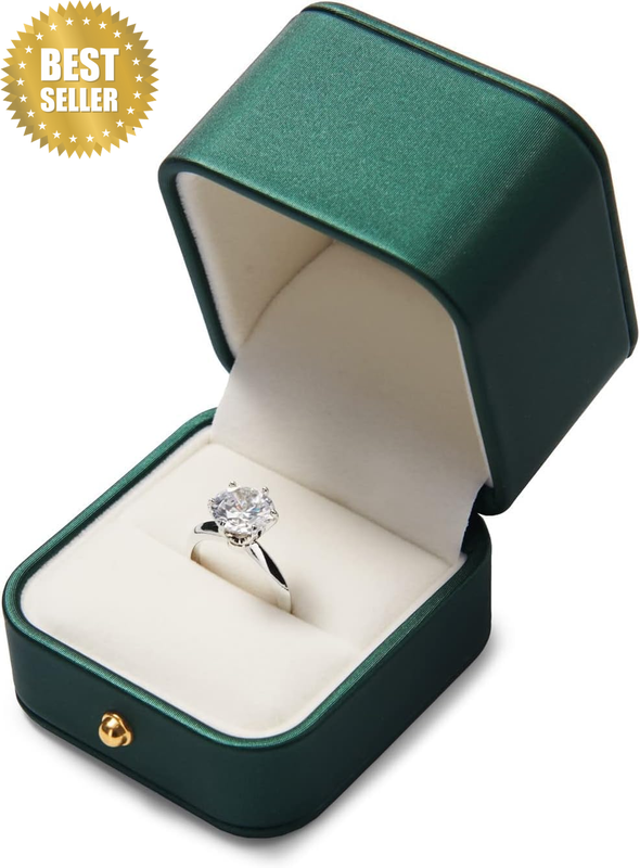 Gorgeous Ring Holder, Jewelry Gift Case, Ring Bearer Box in Blackish Green Color