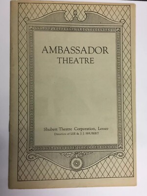 Edward G. Robinson 1928 Ambassador Theatre Program NYC In  The Racket 