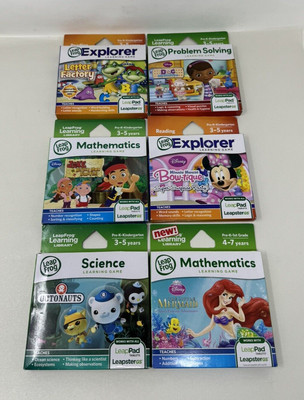 (6) LeapFrog Learning Games LeapPad Tablet / LeapsterGS (Science, Math, etc.)NIB