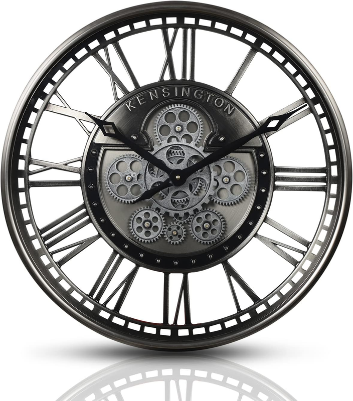 Modern Moving Gears Wall Clock for Living Room Decor,Industr