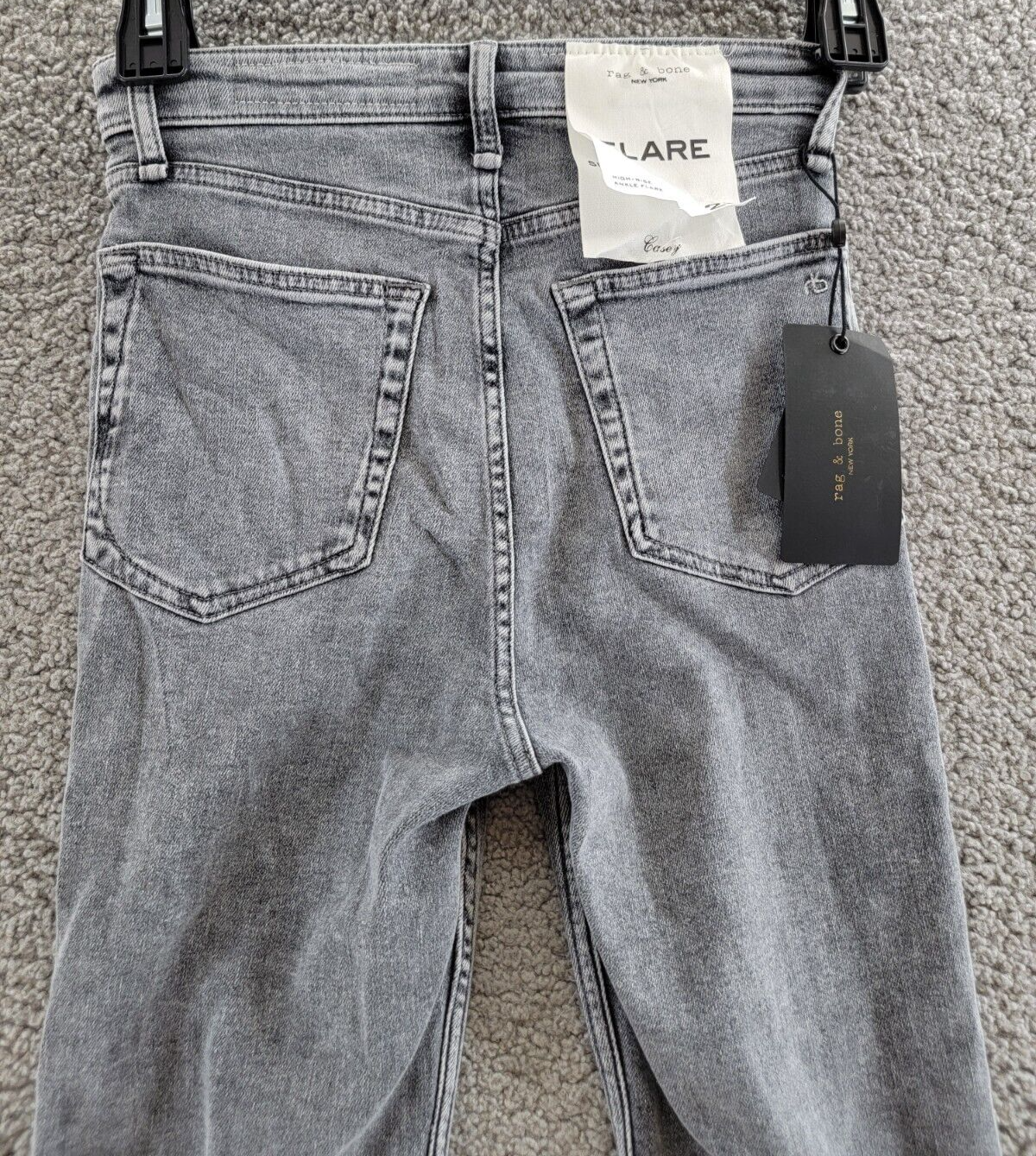 Rag & Bone Casey High Rise Ankle Flare Jeans Women's 25 Harley Denim Zip/Button - Picture 8 of 12