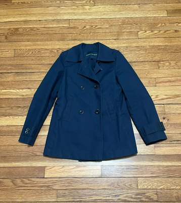 Banana Republic Women s Blue Peacoat Size Small 100 Cotton Double Breasted