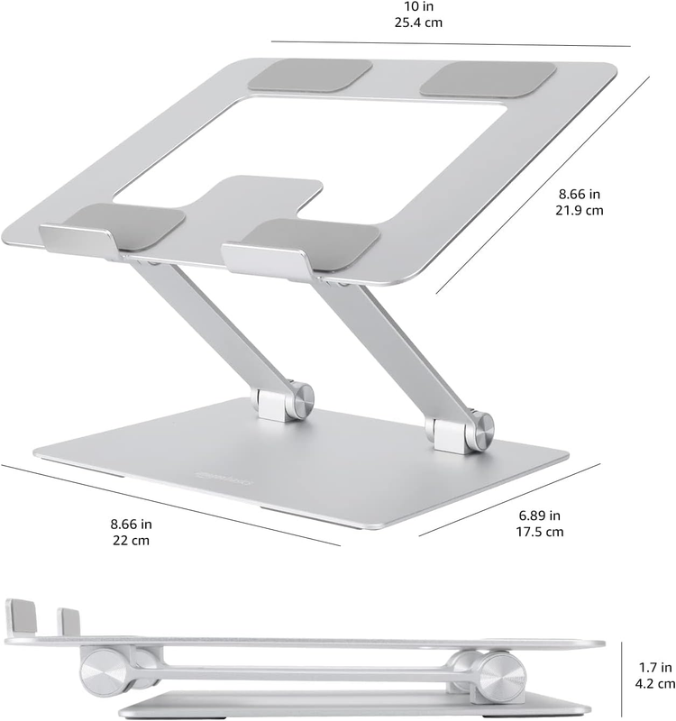 Ergonomic and Foldable Laptop Stand for Desk, Adjustable Riser, Fits all Laptops