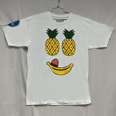 Neff Mens Crew Neck Short Sleeve T-Shirt Casual Tee White Large New Sample