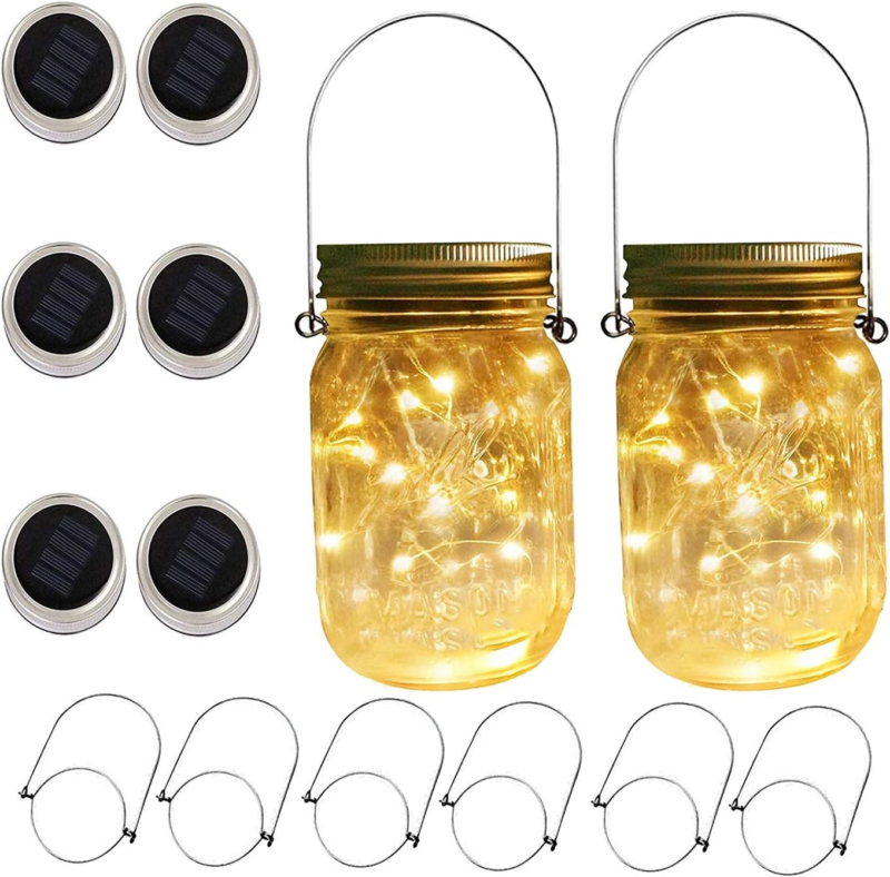 For Outside, Led Solar Mason Jar Lids Fairy Lights With H