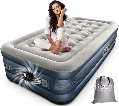 Inflatable Single Air Bed Built in Pump 3Mins Quick Self