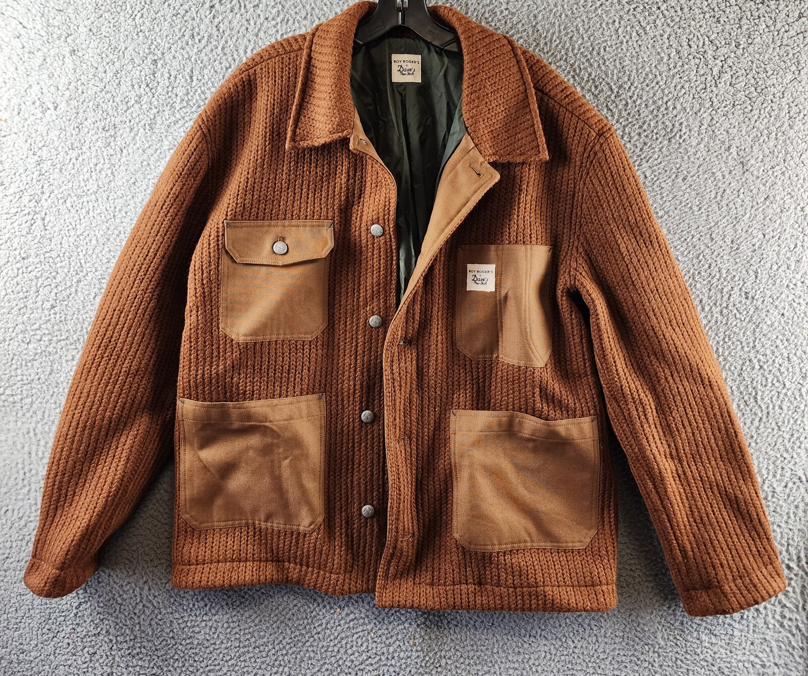 Roy Roger's x Dave's New York Wool Blend Work Jacket Men's L Duck Button Closure - Picture 2 of 17
