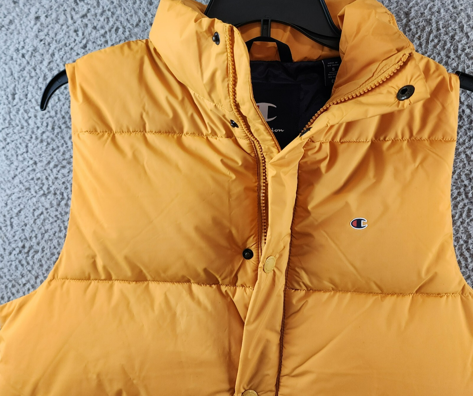 Champion Solid-Color Quilted Puffer Vest Men's S Sunflower Stand Collar Zip Up - Picture 4 of 20