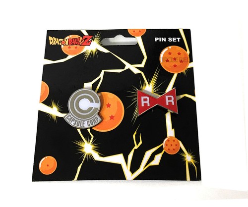 Dragon Ball Z Capsule Corp. and Red Ribbon Metal Pin Set of
