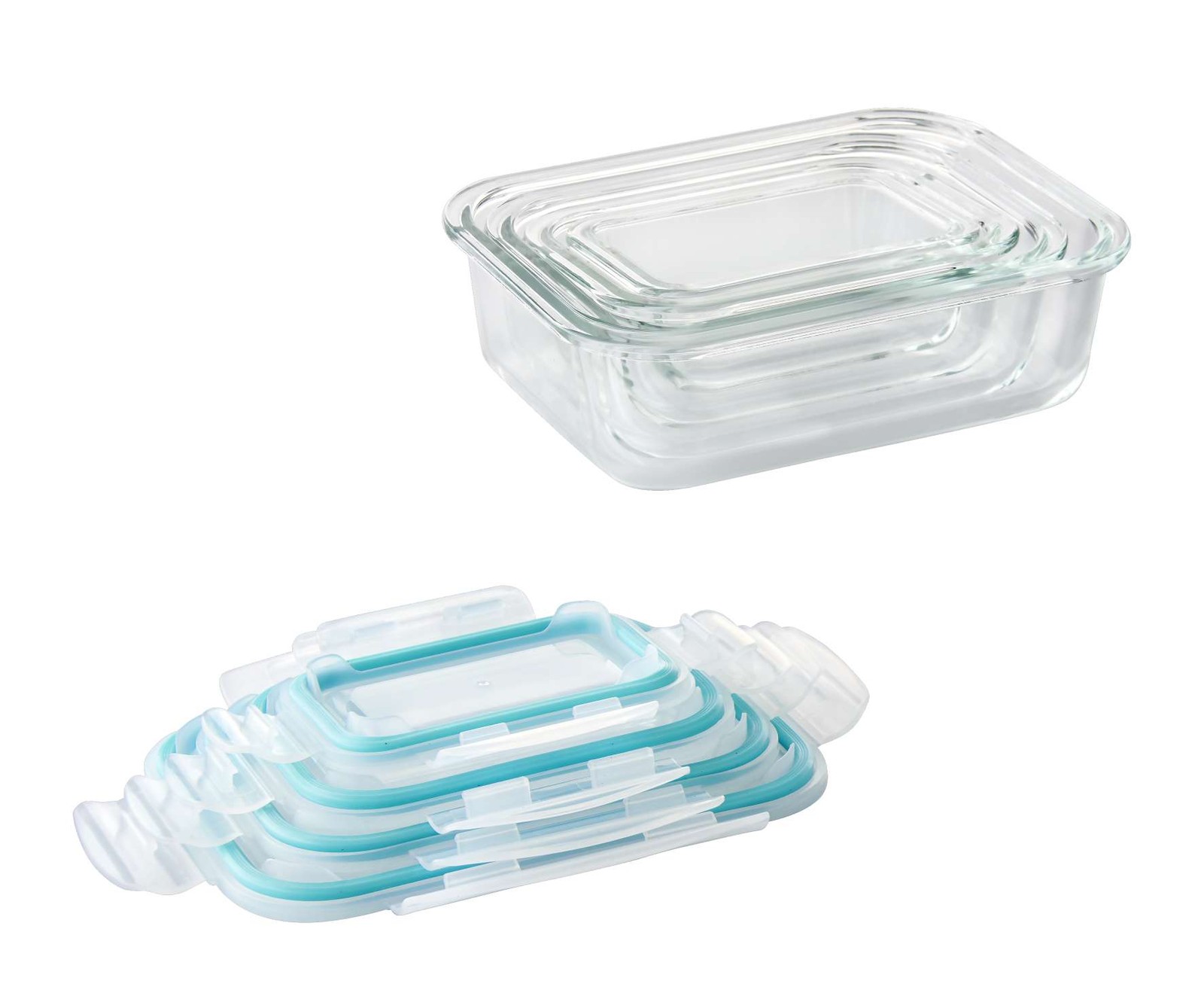 Betty Bossi Aufbewahrungsdose mit Deckel, Glas rechteckig - 4er-Set, Gratinform - Bild 2 von 5