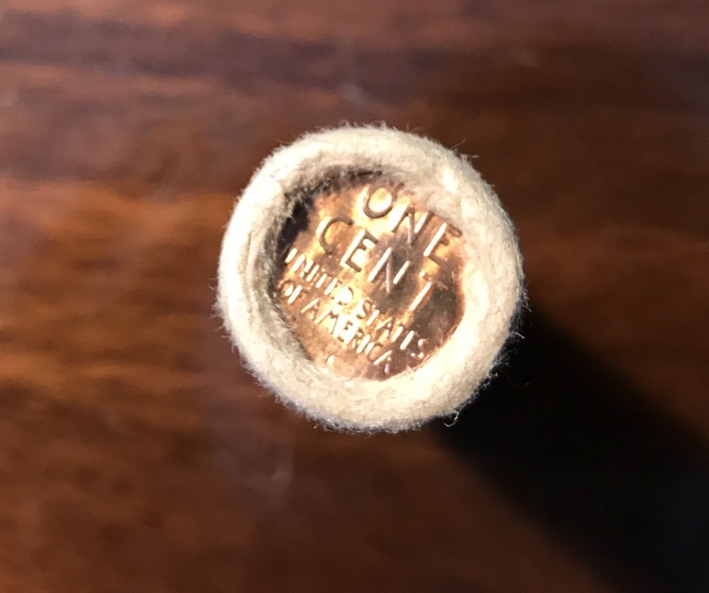 1957-D OBW Original Bank Wrapped Roll BU Uncirculated Wheat Cents