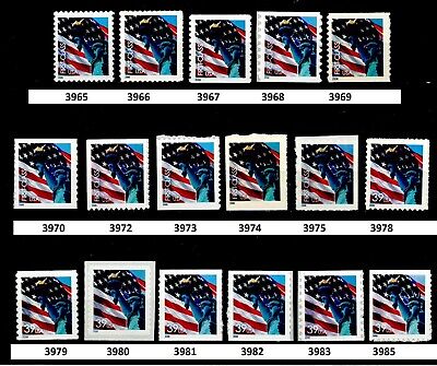 Complete Set of ALL 17 '' Lady Liberty '' MNH Stamps Scott s from 3965 to 3985