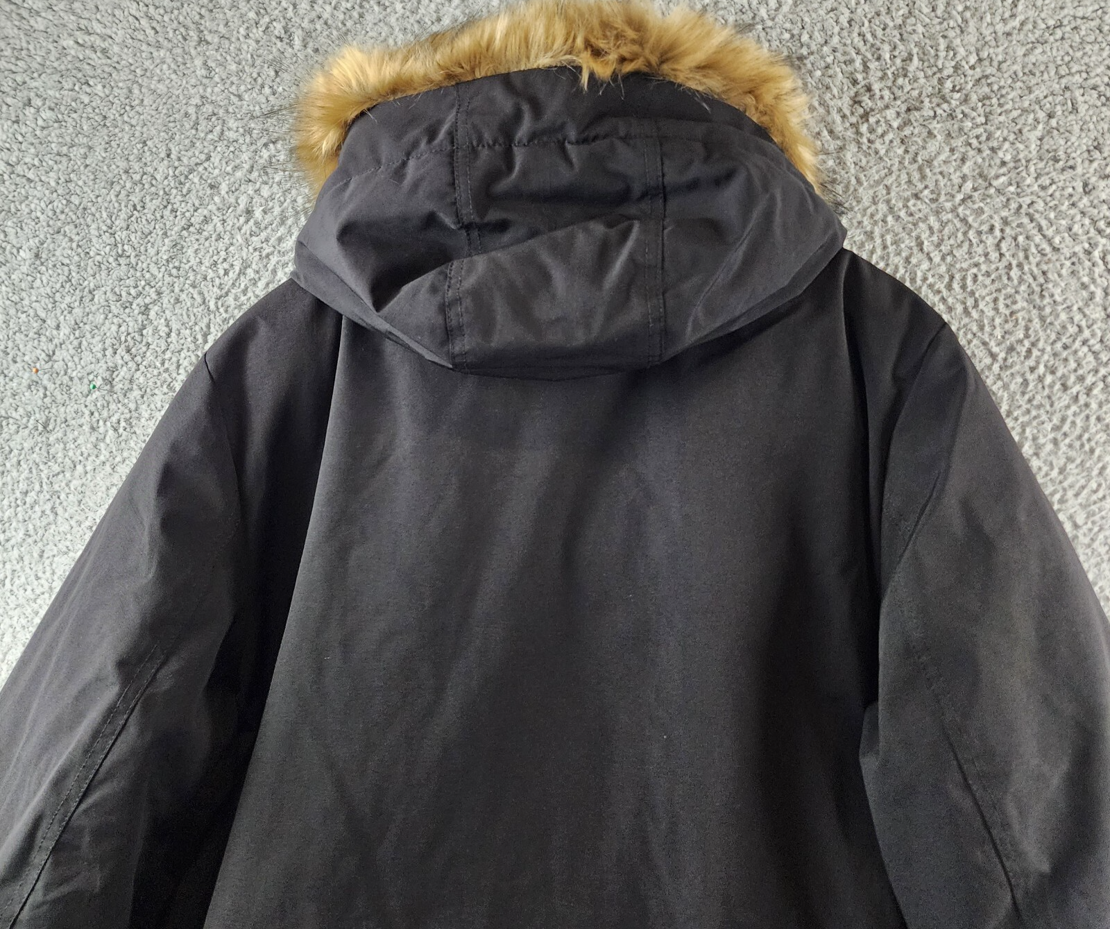 Club Room Parka with a Faux Fur-Hood Jacket Men's M Black Snap Closure L/S - Picture 14 of 15