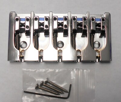 Hipshot 5 String A Style Bass Bridge Aluminum Chrome .750 spacing - BLEMISHED