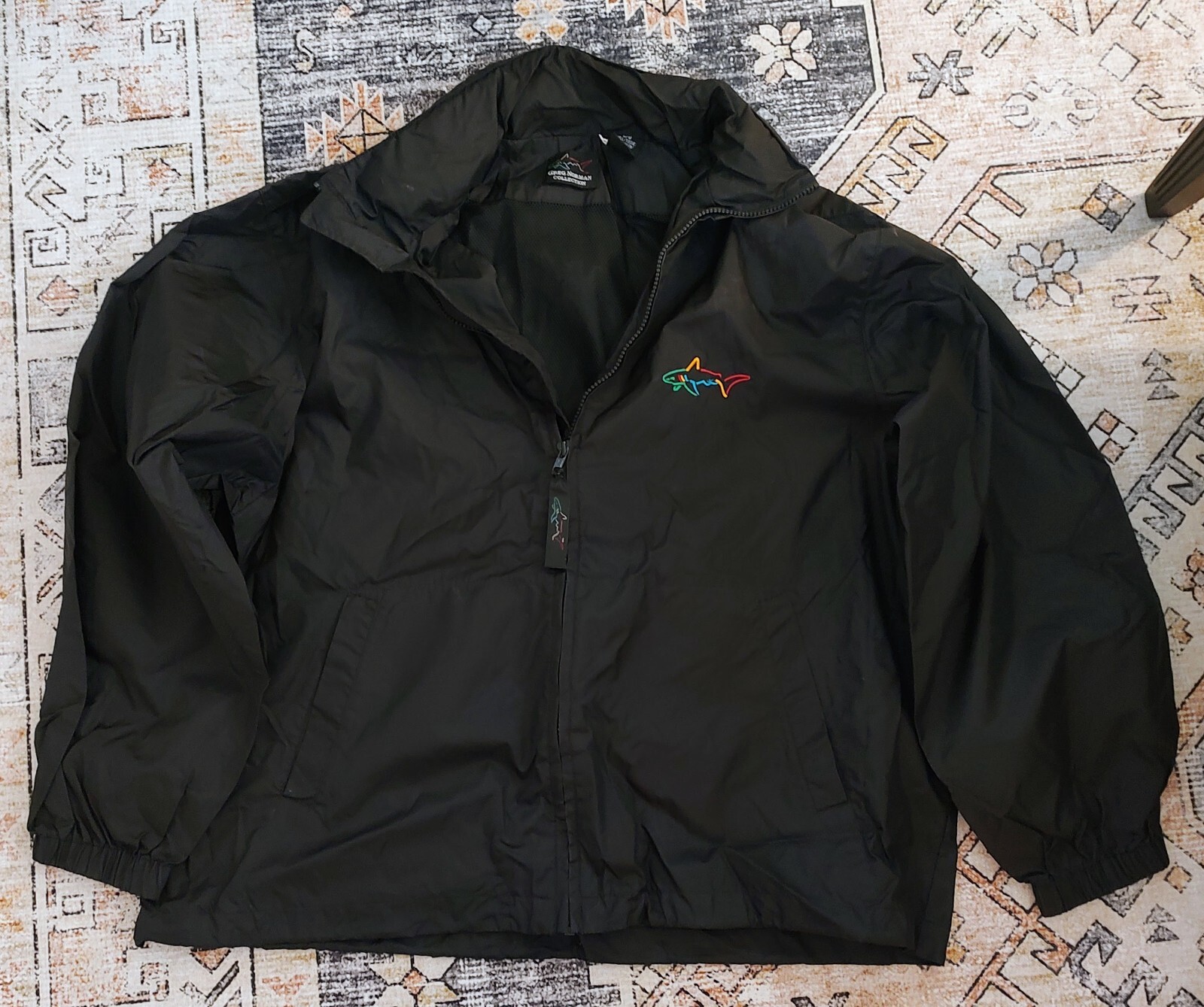 Greg Norman Jacket Black Windbreaker Golf - Mens Large