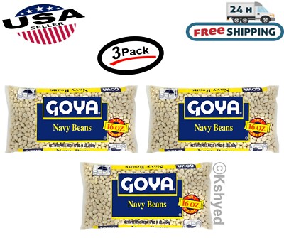 Goya Navy Beans 16 oz per pack, 3 Pack (Total of 3 lbs) - New - Free Shipping