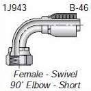 HF 1J943-10-08 - Parker 1J943-10-8 Fitting 1/2'' Hose X 5/8'' Female Seal-Lok - Sw
