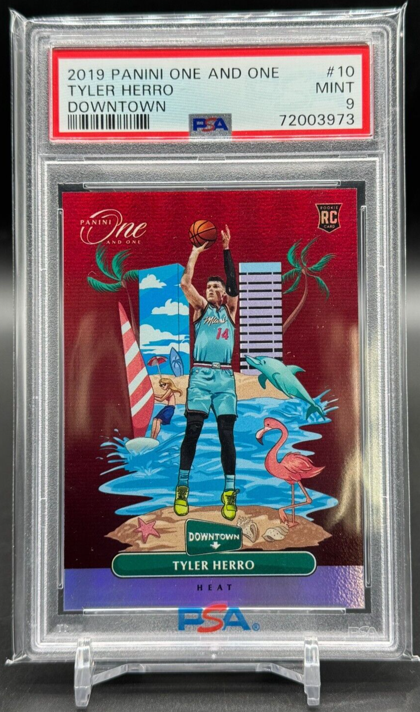 2019 Panini One and One Tyler Herro RC Rookie DOWNTOWN - PSA 2019 Panini One and One Tyler Herro RC Rookie DOWNTOWN - PSA