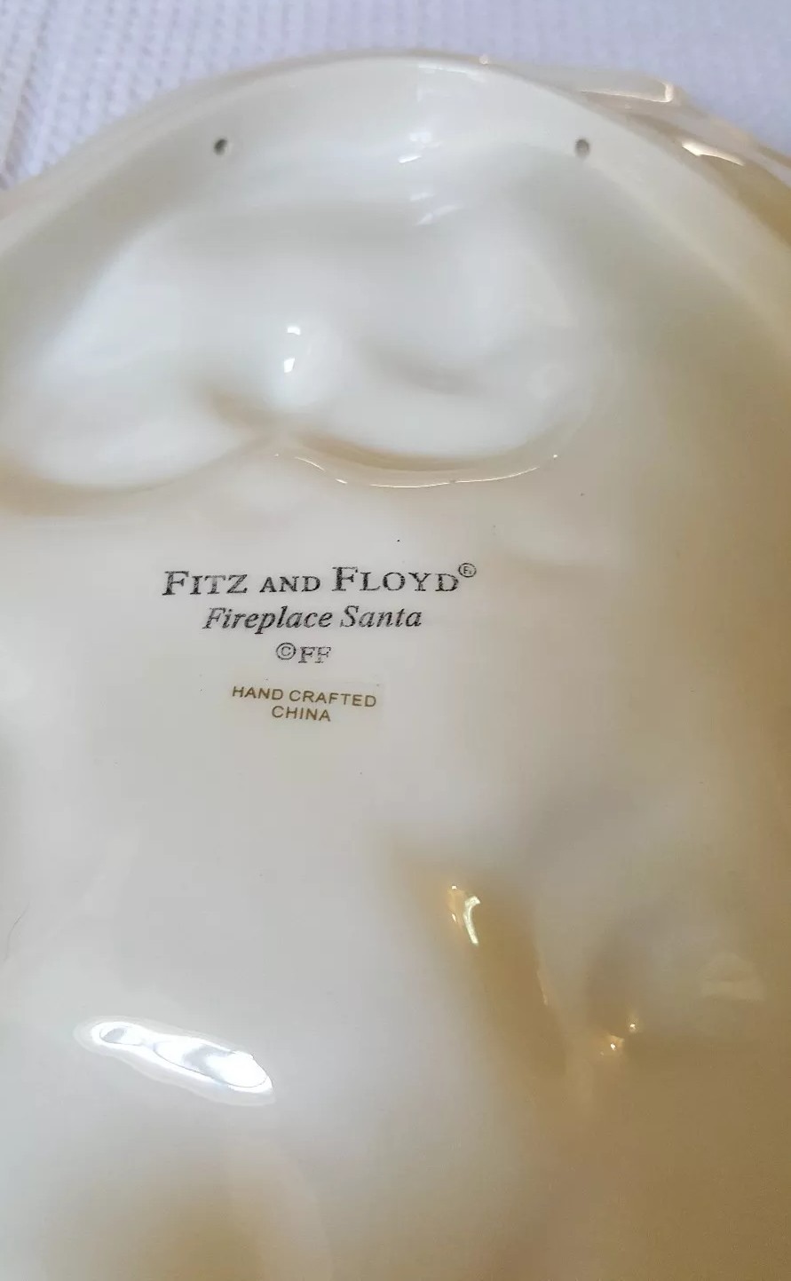 Fitz and Floyd Fireplace Santa Tray Plate Platter Christmas 11 1/2