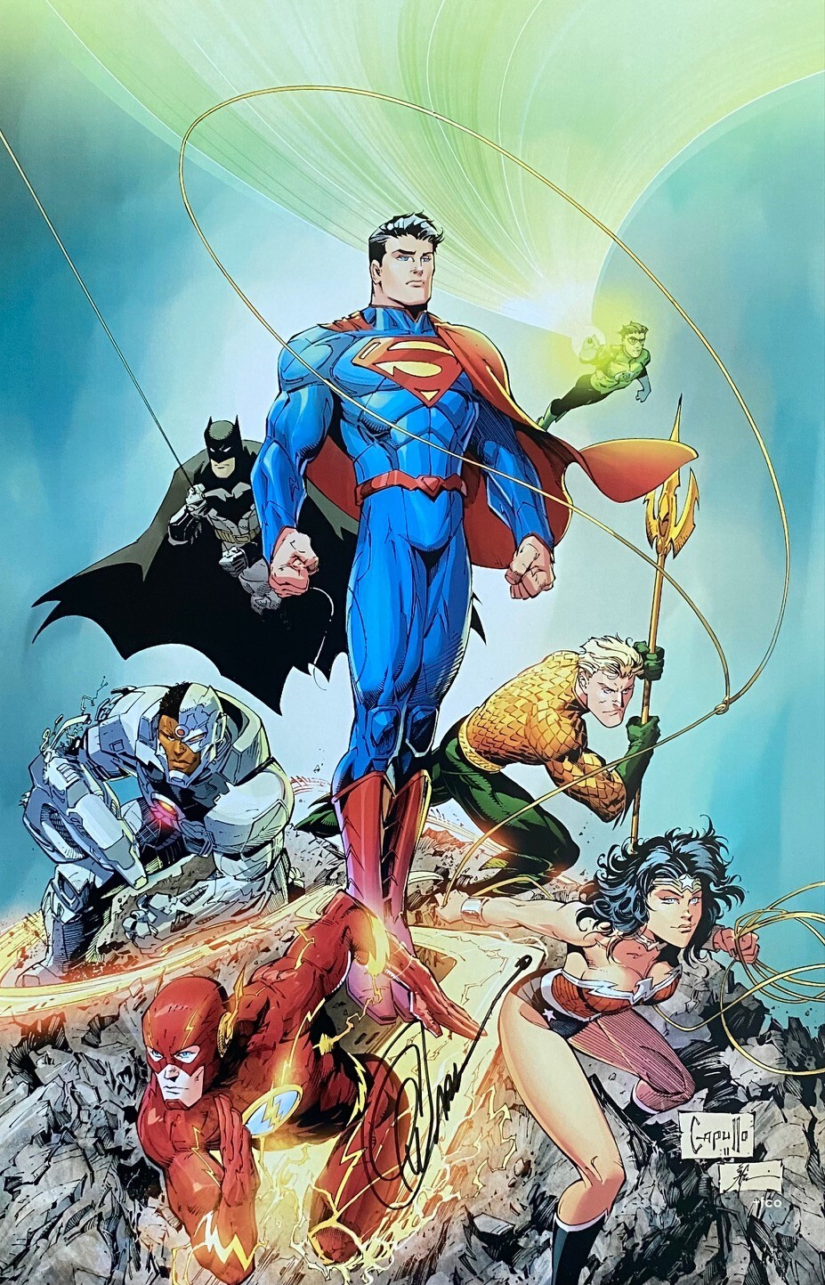 GREG CAPULLO rare JUSTICE LEAGUE art print 11x17 SIGNED