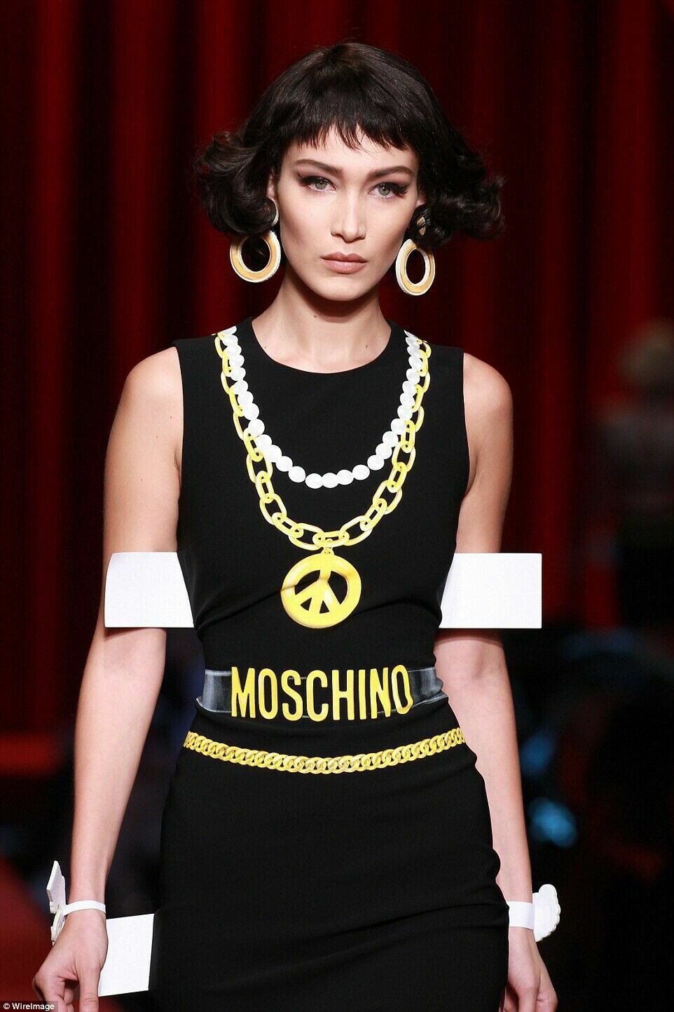Pre-owned Moschino Couture Chain Necklace Logo Dress Black 40 / Us 6 $1055