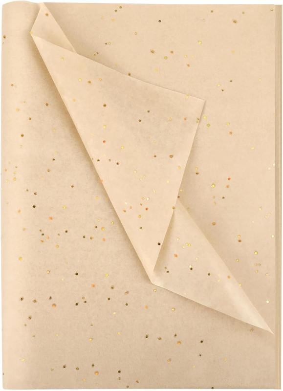 60 Sheets 50X35Cm Glitter Tissue Paper Wrapping, 20X14 Inch Brown Sparkle Bulk T