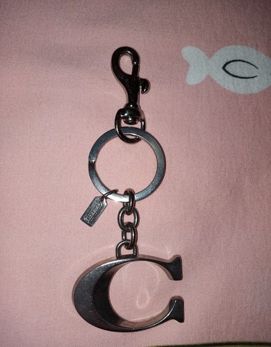 Vintage Coach Silver Big Signature C Keychain Bag Charm | eBay