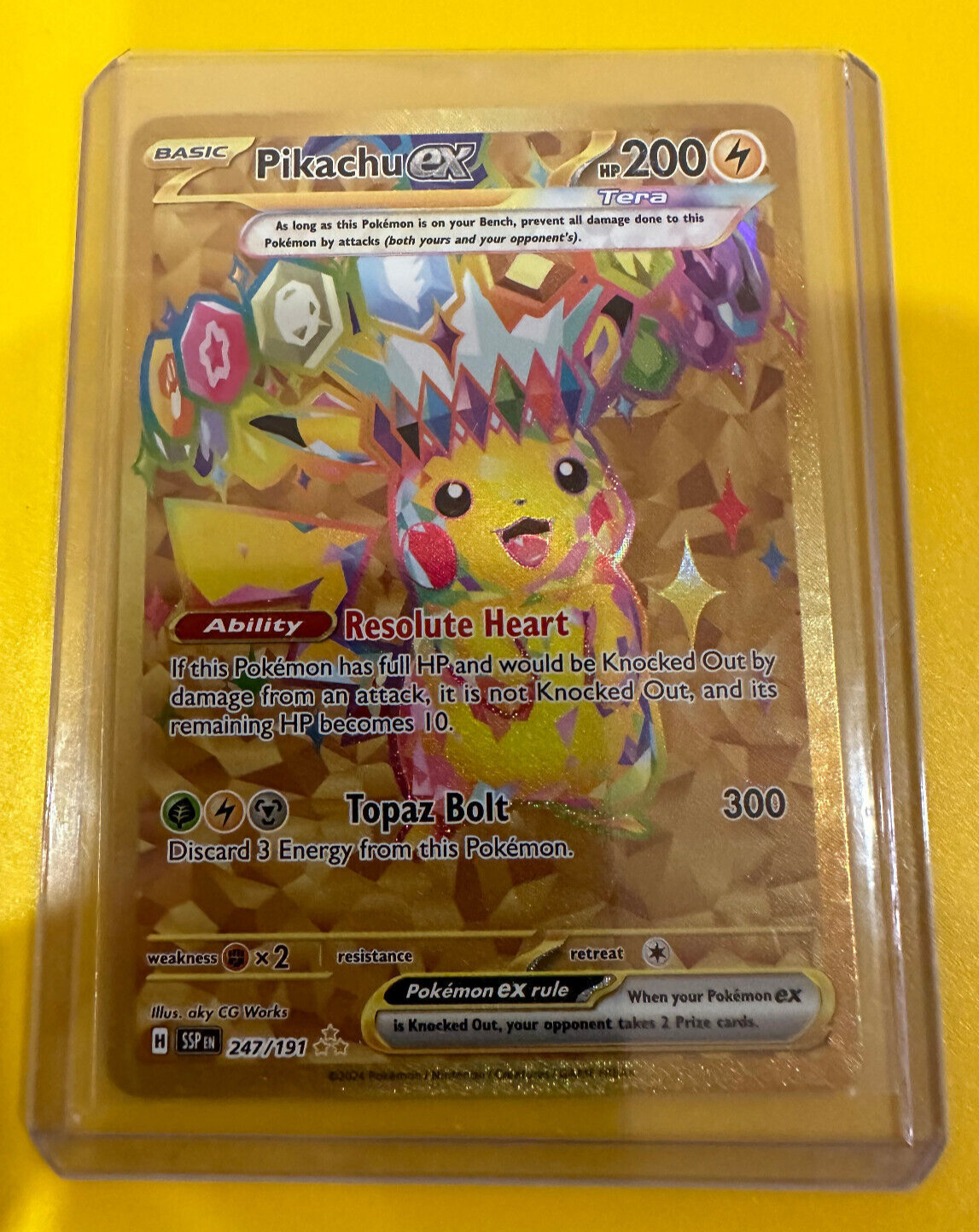 Pokemon TCG New Set Pikachu 247/191 Hyper Rare Gold Card Pokemon TCG New Set Pikachu 247/191 Hyper Rare Gold Card