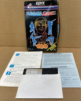 Vtg Summer Games by Epyx for Atari 400/800 Computers Disk 48k Retro Game  