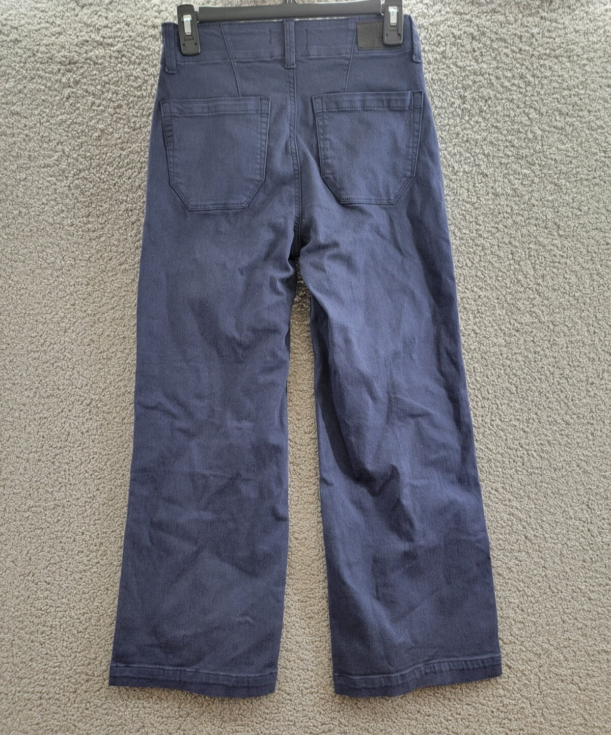 PAIGE Brooklyn High Rise Cropped Wide Leg Pants Women's 24 Vintage Cosmic Navy - Picture 11 of 18