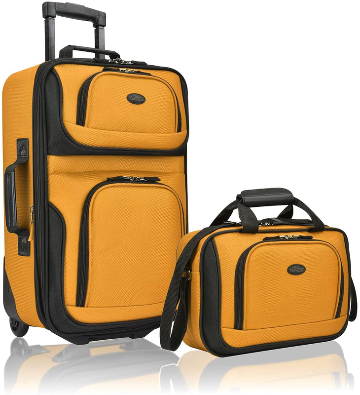 Set Expandable 2 Wheeled Carry On Travel Luggage Suitcase Me