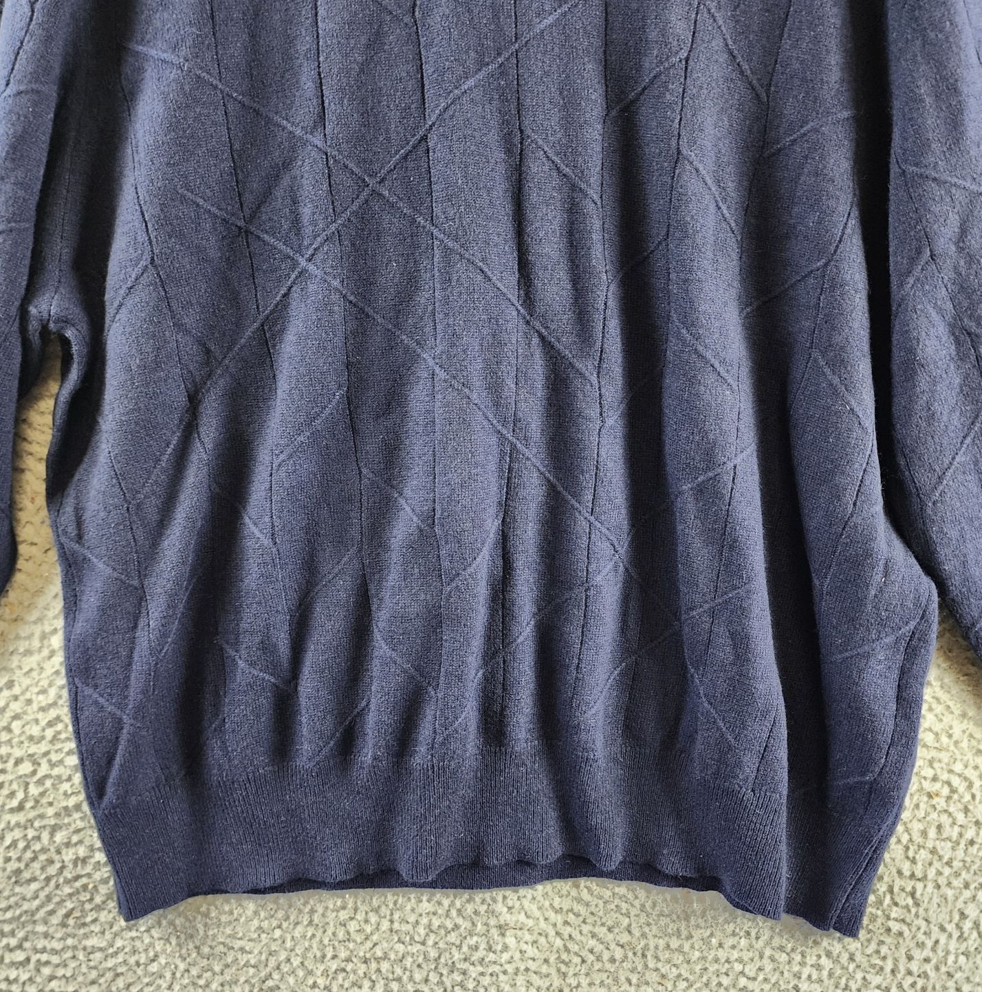 The Men's Store at Bloomingdale's Novelty Stitch Sweater Men's XXL Navy Blue L/S - Picture 5 of 12