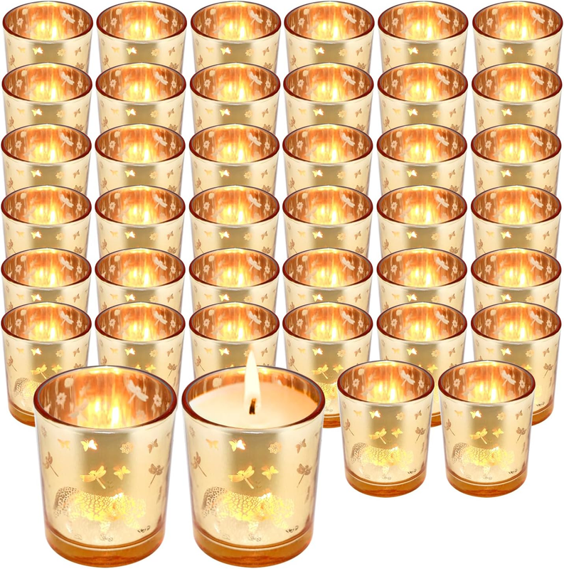 Bulk- Gold Glass Votive Candle 3oz