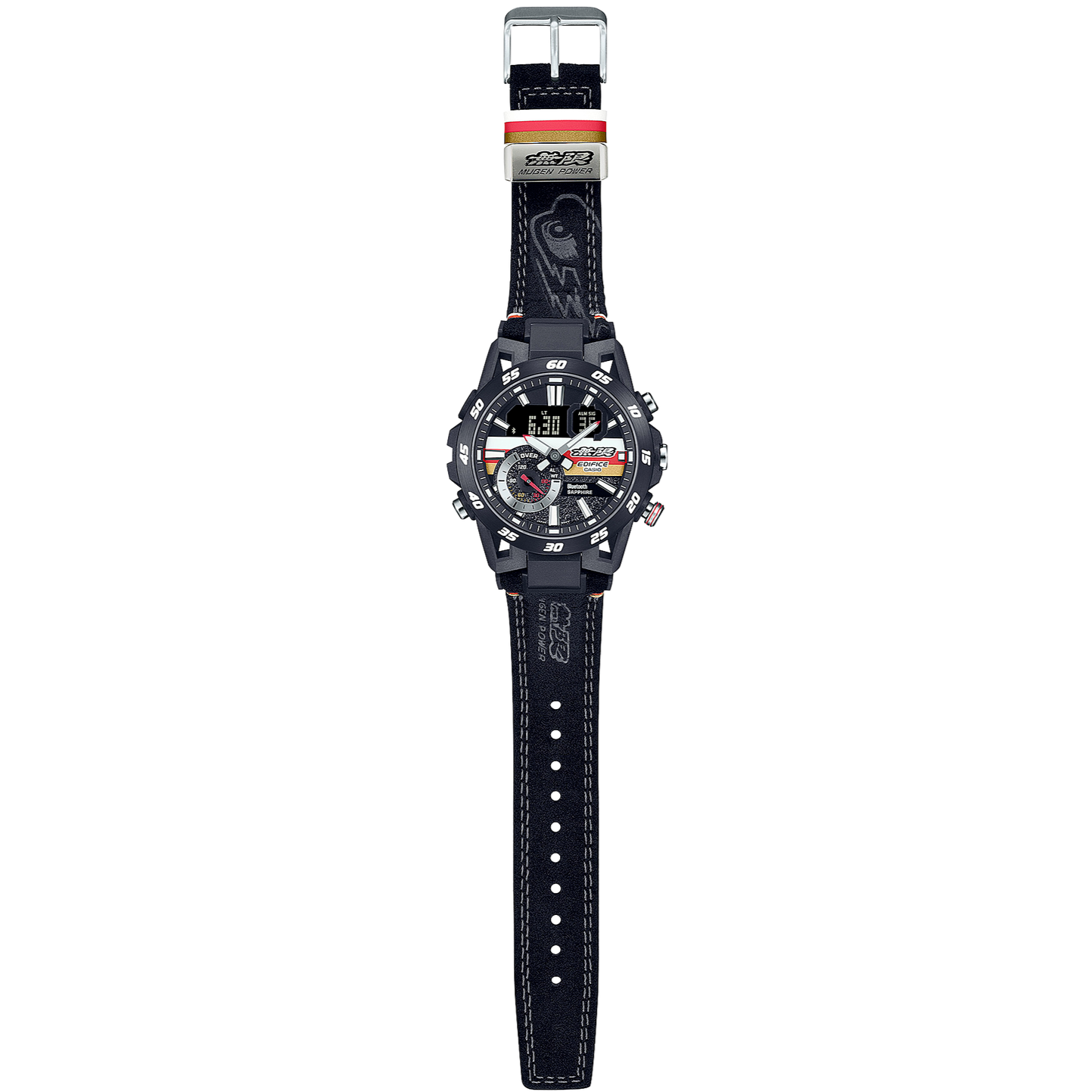 Pre-owned Casio Edifice Mugen Edition Ecb-40mu-1ajr Limited Bluetooth Watch Alcantara Band