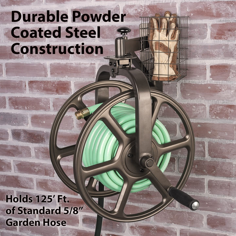 Liberty GARDEN 712 Single Arm Navigator Multi-Directional Garden Hose Reel, Hold