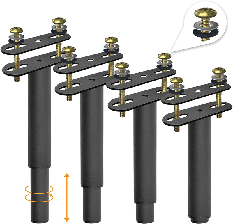 4Pcs Adjustable Metal Bed Frame Support Legs Frame Center Slats Heavy Support Le