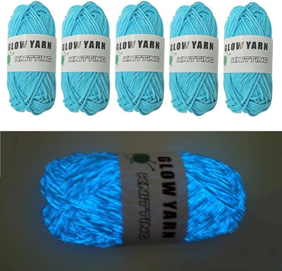 5 Rolls Glow in the Dark Yarn Upgraded Glowing Knitting Crochet Yarn, Luminous 