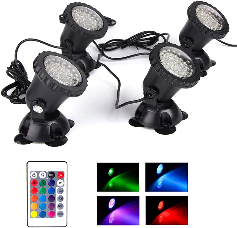 Color Changing Spotlights Underwater Pond Light 12W LED Fountain Lights IP68