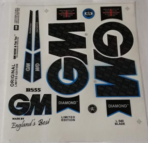 Cricket Bat Sticker GM Diamond Limited Edition In Black Color