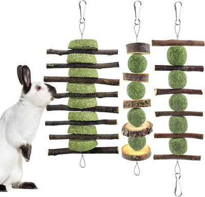 Bunny Chew Toys, Rabbit Chew Toys for Teeth Grinding, Improve Dental Health, 100