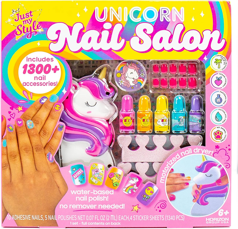 Just My Style Rainbow Unicorn Nail Art Nail Polish Set for Kids Unicorn Nails
